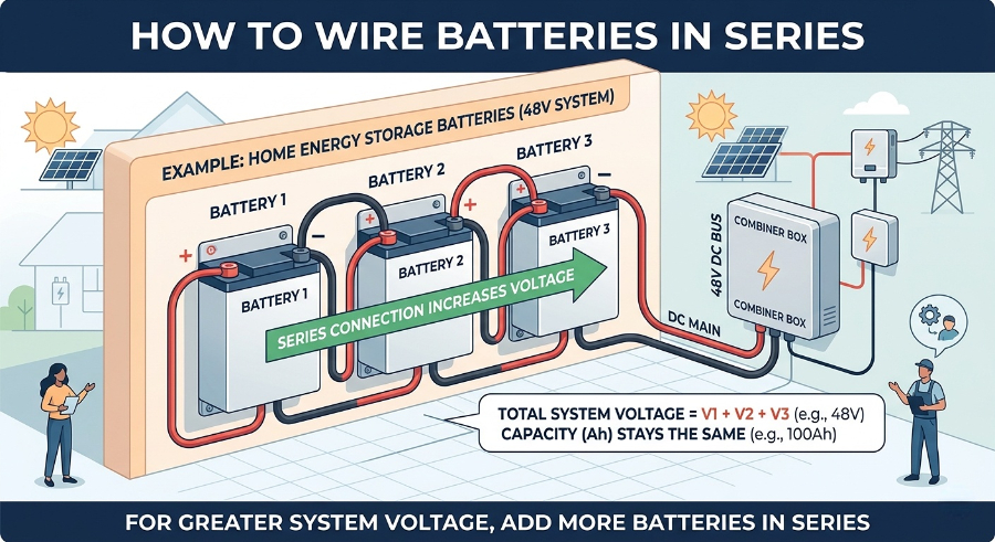 how to wire batteries in series